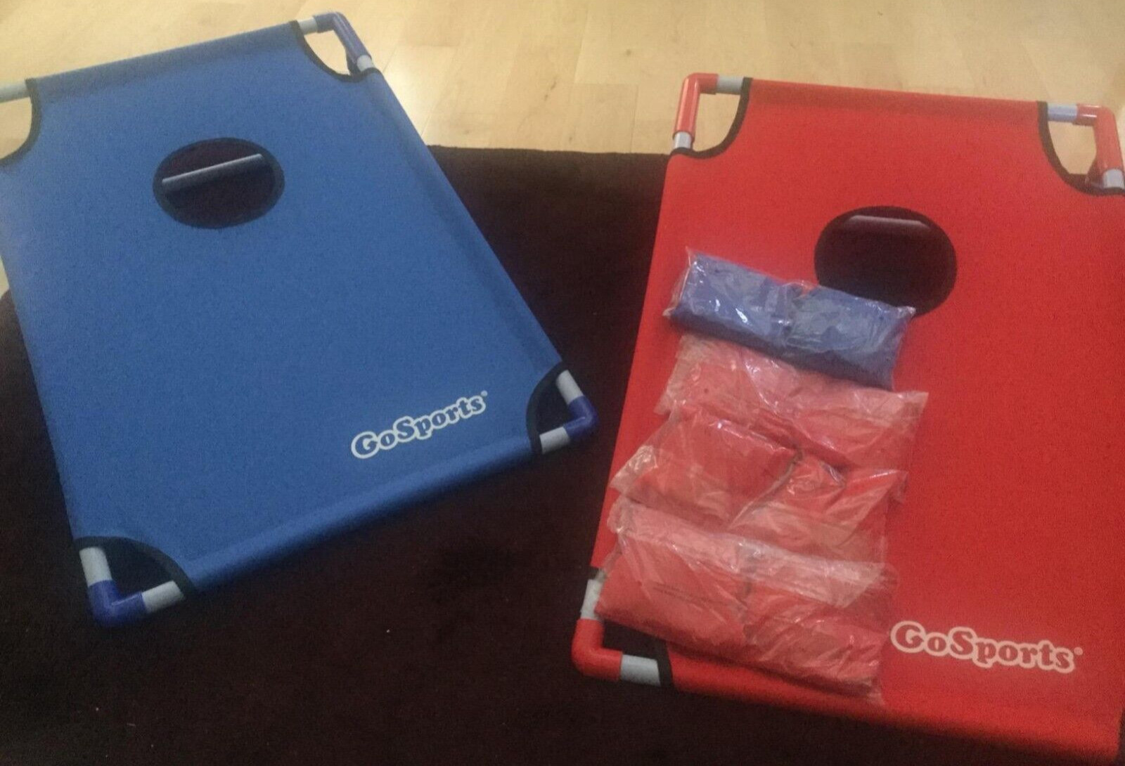 GoSports Portable PVC Framed Cornhole Toss Game Set 8 Bean Bags 3 x 2 ft