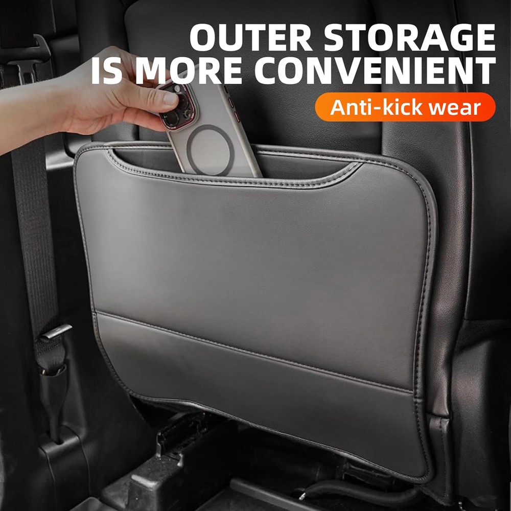 PU Leather Car Seat Back Anti-Kick Mat Pad Universal Protector Cover Accessories