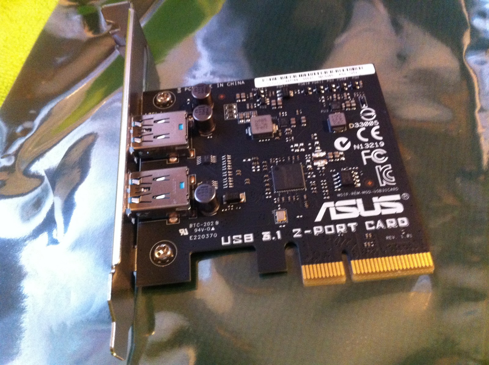 Asus 2 Port USB 3.1 Card PCI Express FOR X99 DELUXE II Z170 DELUXE , ORIGINAL