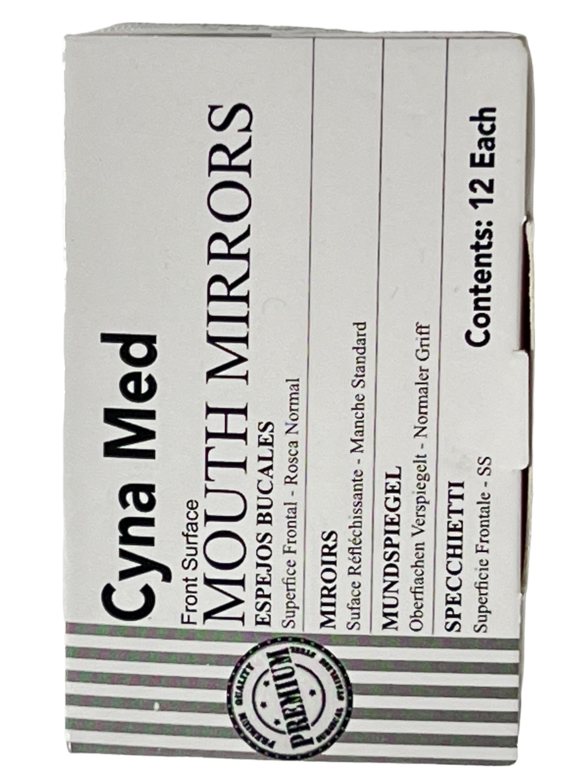 New Premium 12 x Dental Mouth Mirror heads Cone Socket #5 Plain + Free Handle