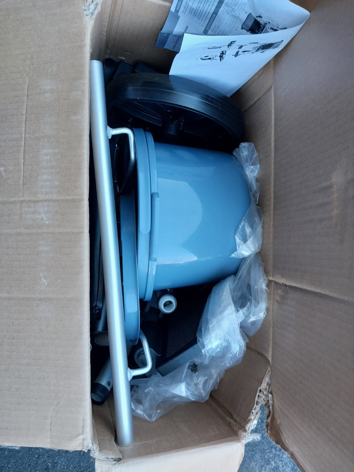 Eosprim Rolling Shower Chair with Arms 3-in-1 Bedside Commode with Wheels 350lb