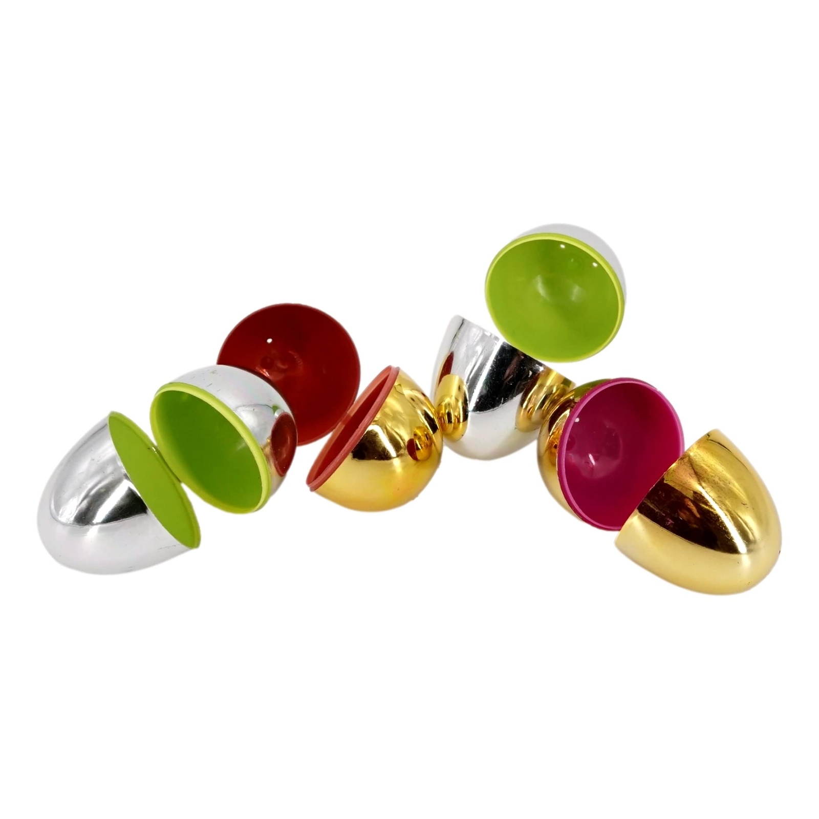 Gold Silver Metallic Plastic Easter Eggs 12 Pack 3 inch Oversized Fillable Egg