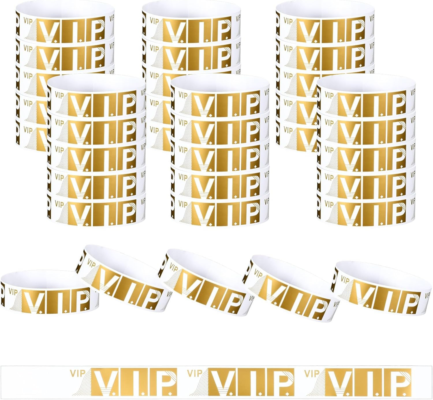 100 Pcs VIP Wristbands for Events Concert Club Amusement Park Party Bracelets