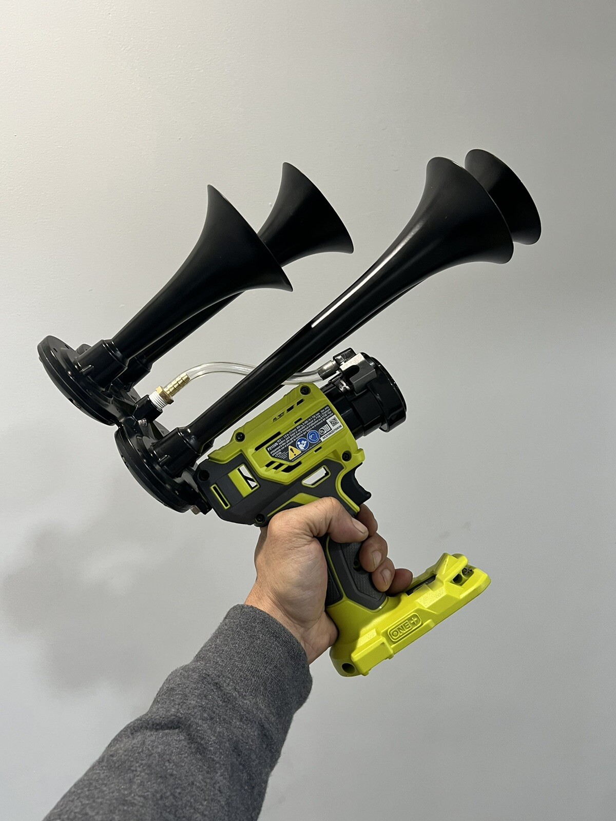 Ryobi 18v drill With Quad air horn (no Battery)