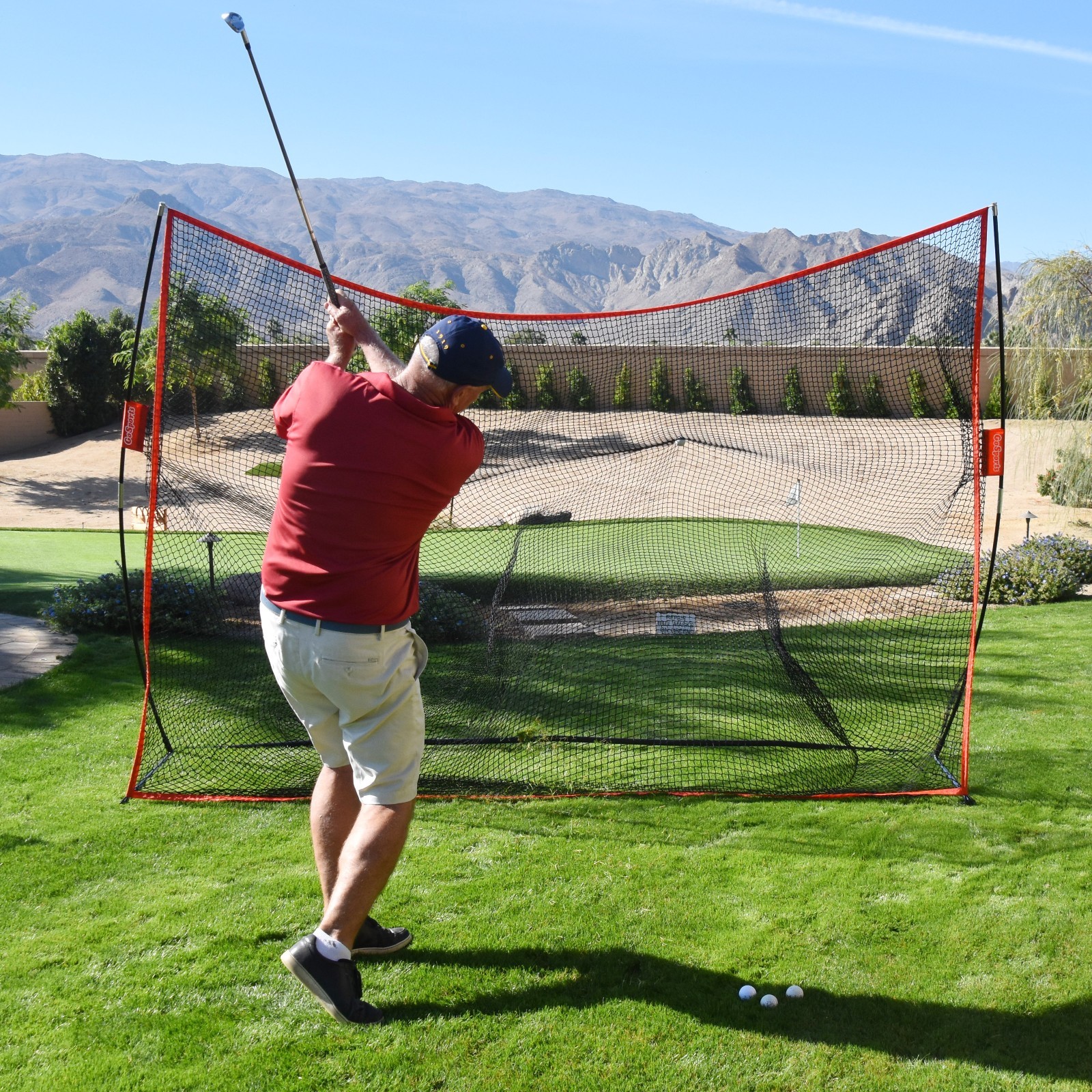 GoSports Golf Practice Hitting Training Net Huge 10' x 7' Indoor Outdoor Driving