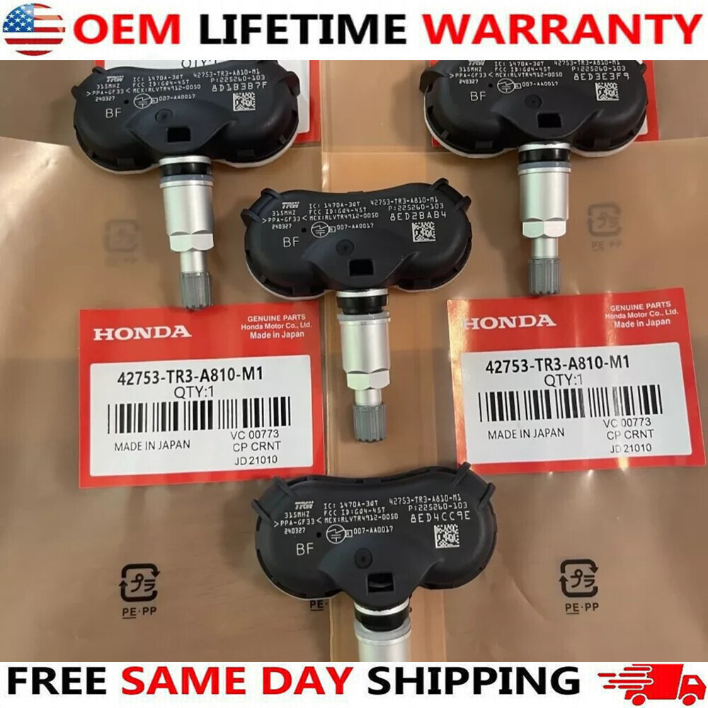 4PCS GENUINE OEM Tire Pressure Sensor TPMS 42753-TR3-A810 For Civic Odyssey USA