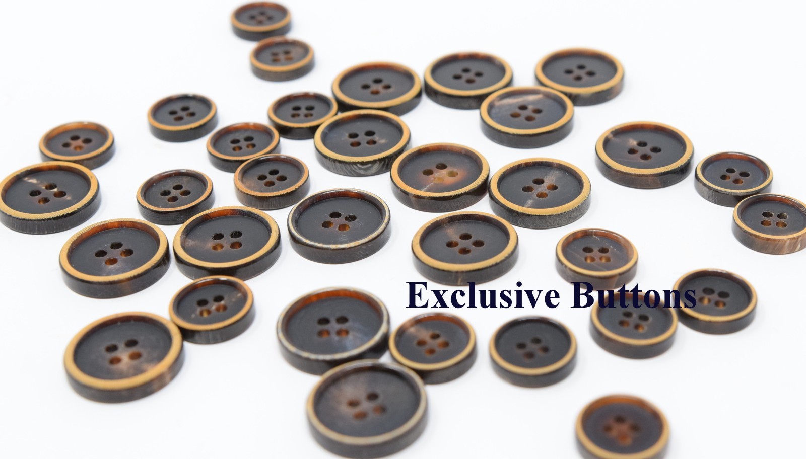 Genuine Horn Buttons Set - Dark Brown Burned Edge