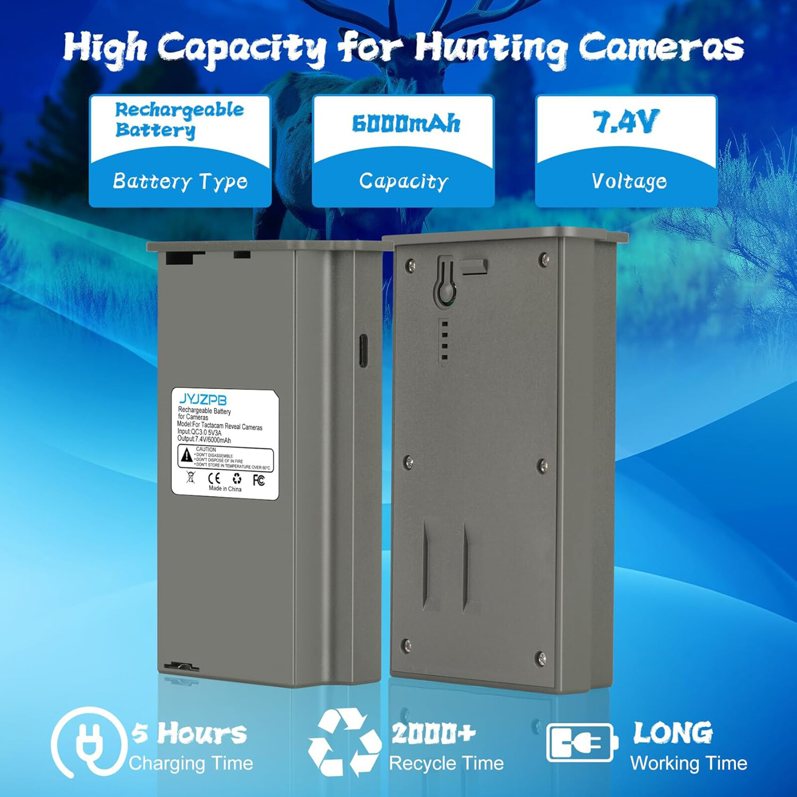 Rechargeable Battery for Reveal Hunting Trail Camera X Gen 3.0, 2.0, Pro 3.0