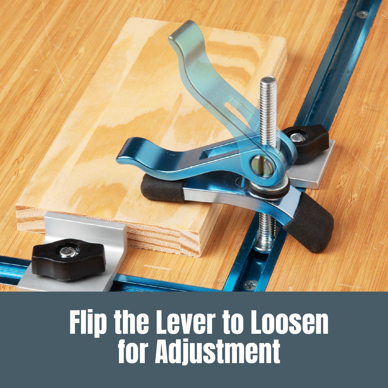 POWERTEC Aluminum Cam Clamp 5/16 inch -18 Threaded Insert - 4 PK (71502)