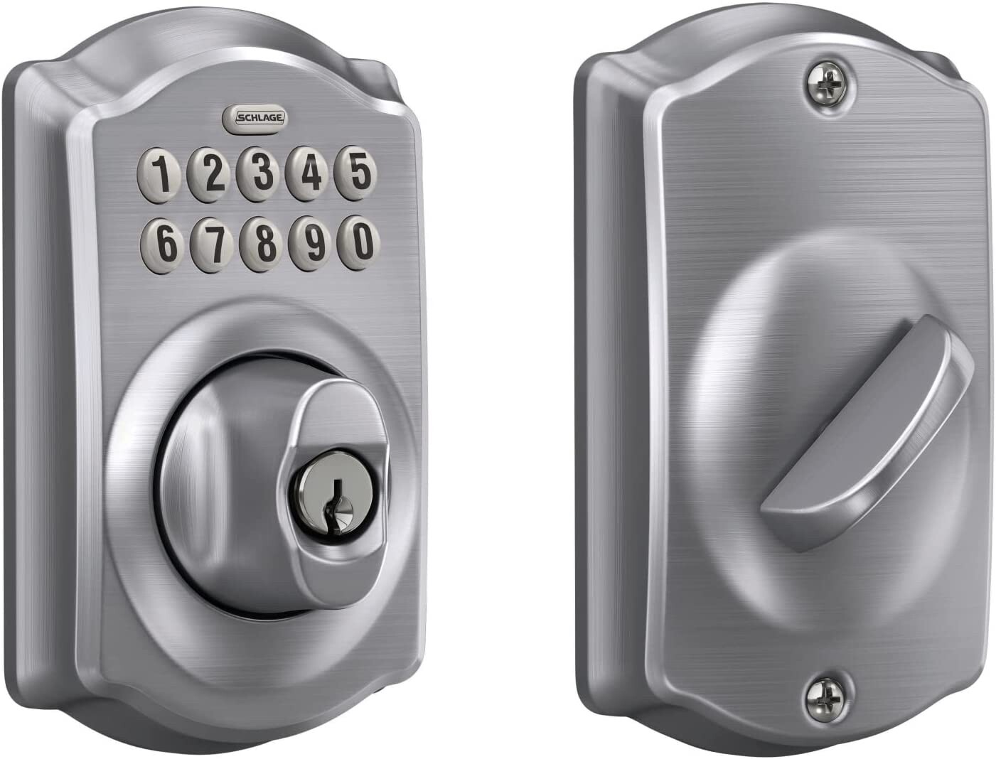 Schlage BE365 CAM 626 Camelot Keypad Entry & Flex-Lock, Satin Chrome