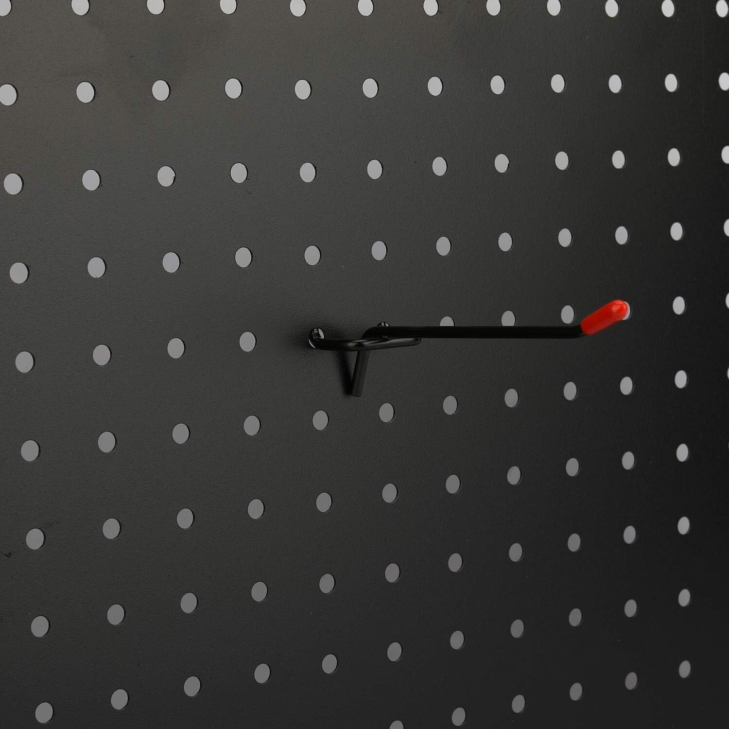 4-Inch Pegboard Hooks Hanger Organizer Assortment with Red Cap, 50-Piece, Black