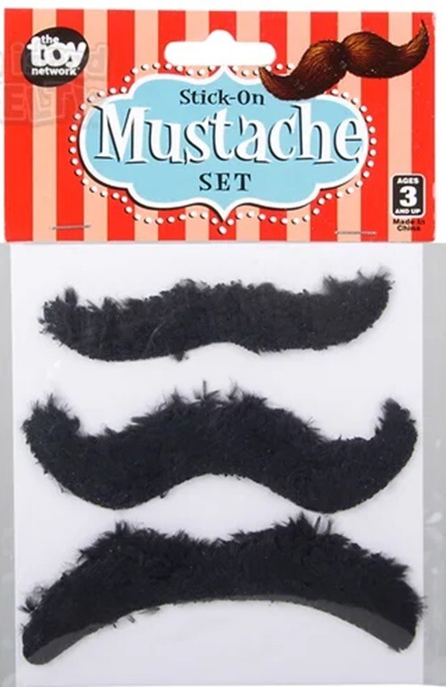 Self-Adhesive Fake Mustache Set (3pcs) - Party Theater Costume Prop Novelty