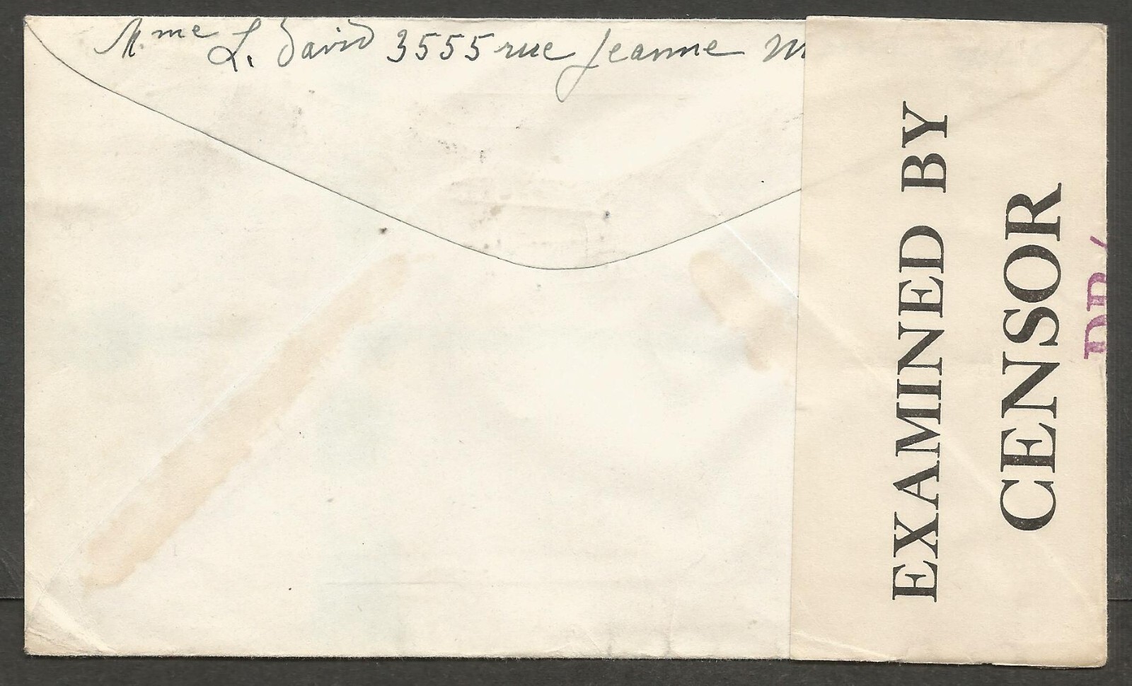 1942 Red Cross Censored Cover 5c Mufti Slogan Montreal PQ to Switzerland