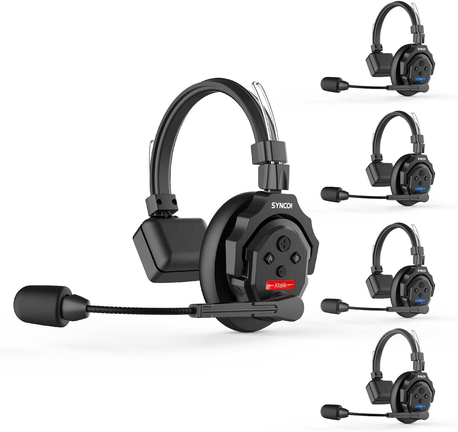 SYNCO XTALK X5 2.4GHz Full Duplex Wireless Intercom Headset System 350M/1148FT