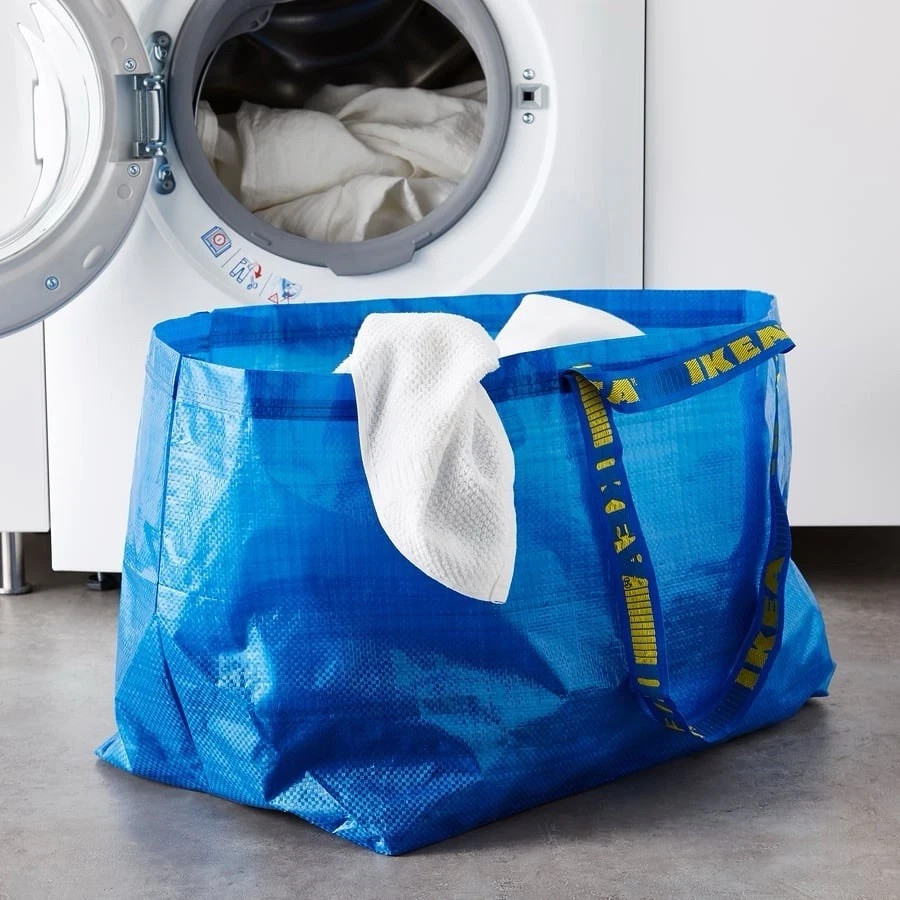 Large Size IKEA Shopping Bag Blue Sturdy Laundry Grocery Durable- Frakta 19Gal