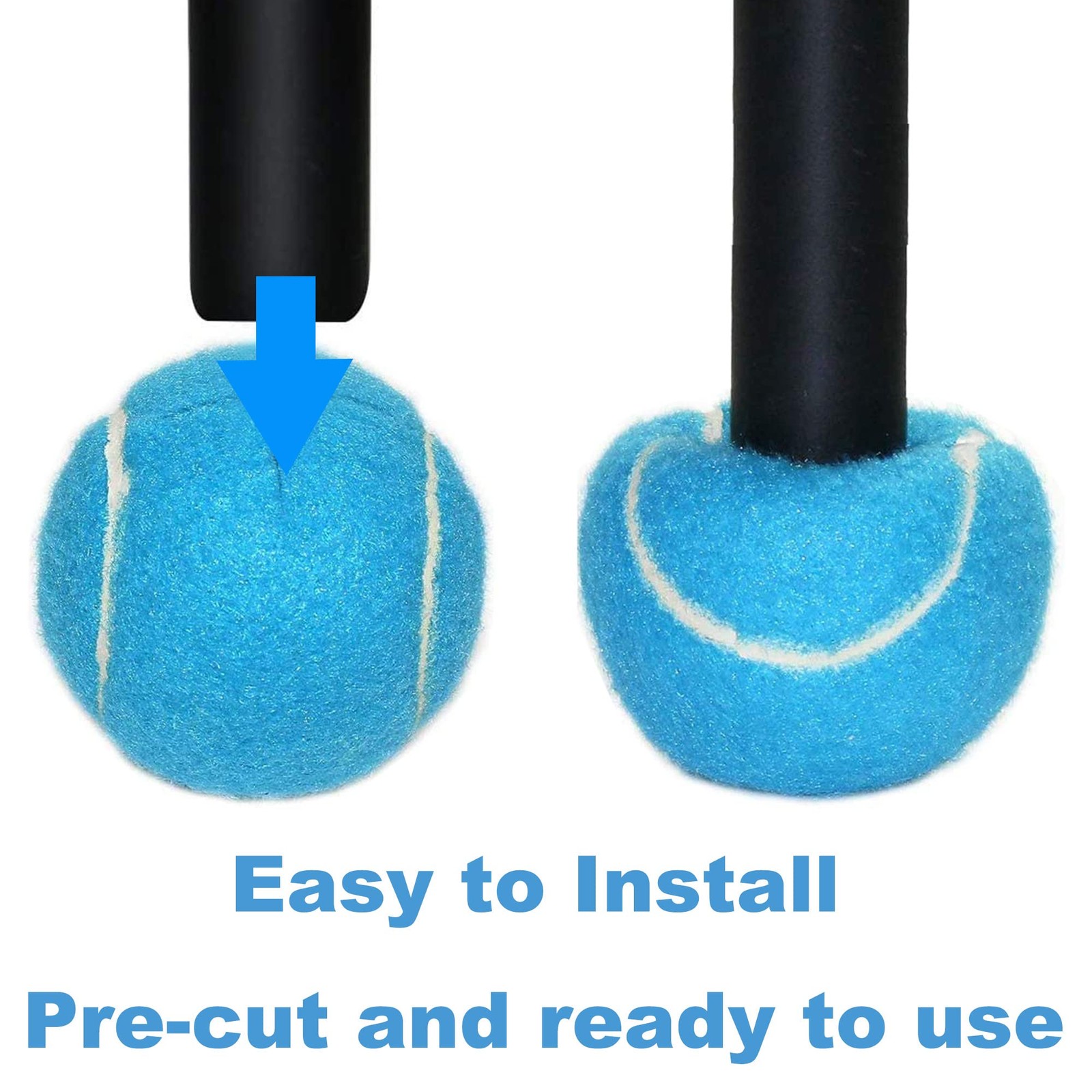 4 Pack Precut Tennis Balls for Walkers, Heavy Duty Long Lasting Felt Pads for...