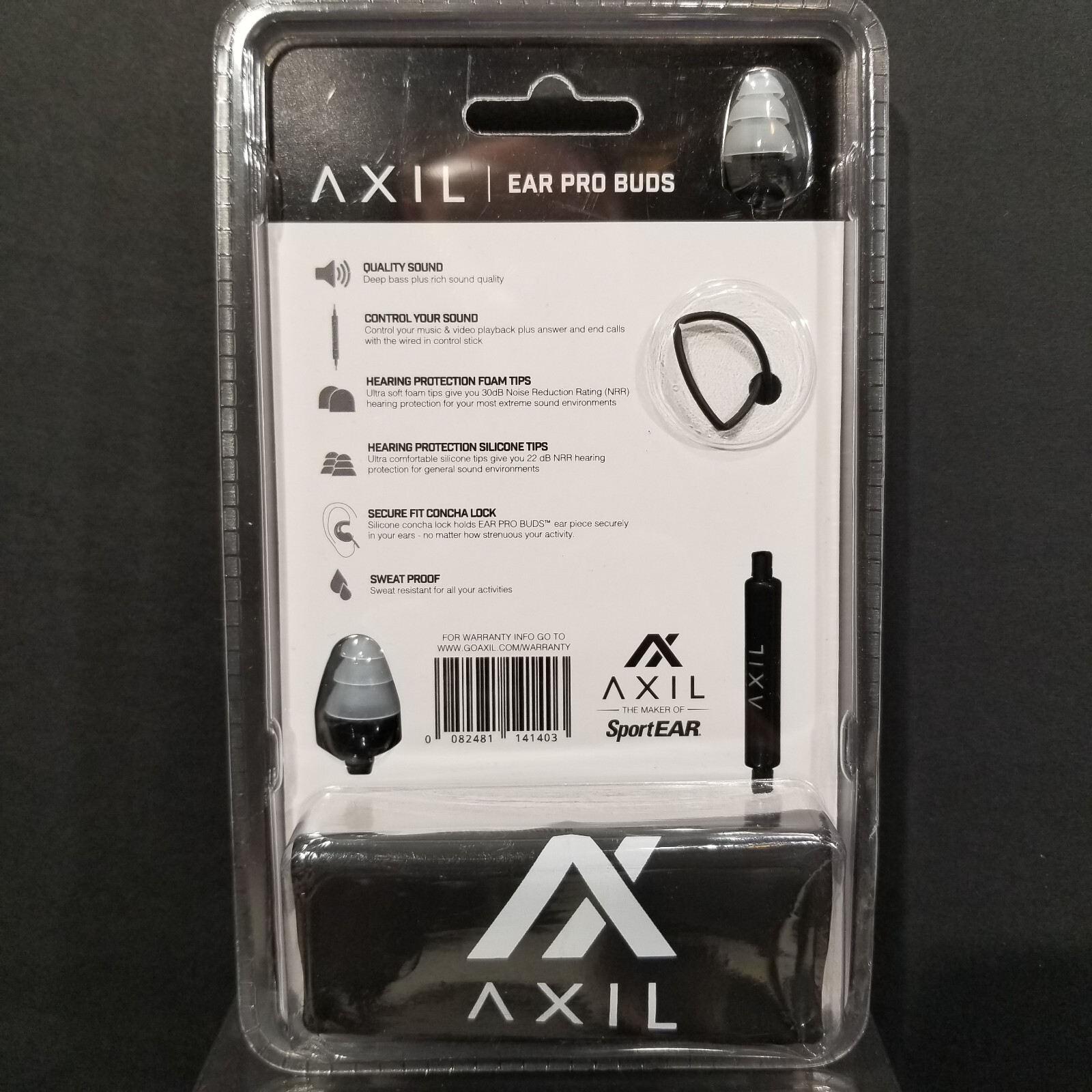 AXIL EAR PRO BUDS Hearing Protection Shooting Earbuds, Sound Control, Wired, NEW