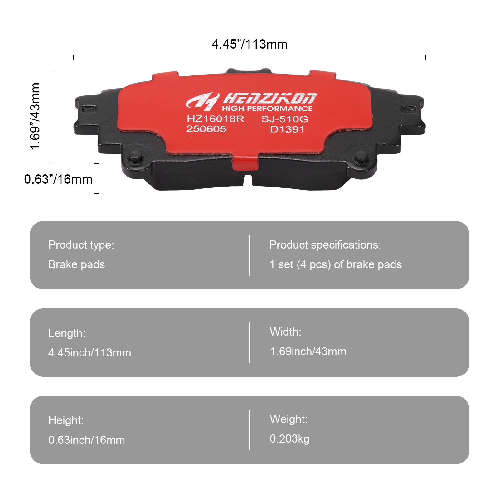 Front and Rear Ceramic Brakes Pads For 2014 - 2020 Toyota Highlander 2.7L 3.5L