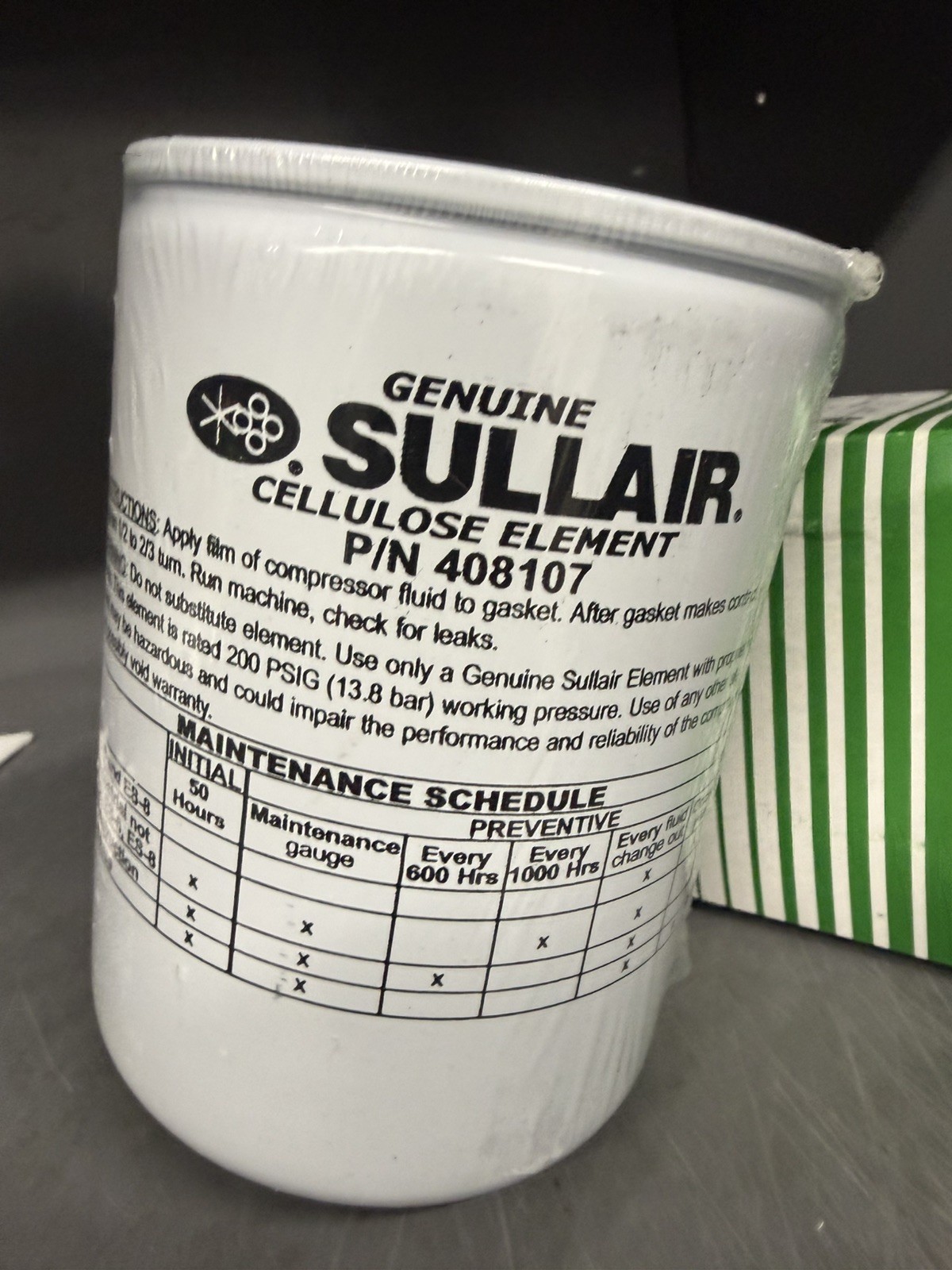 Genuine Sullair Oil Filter Element 408107 New Sealed Air Compressor