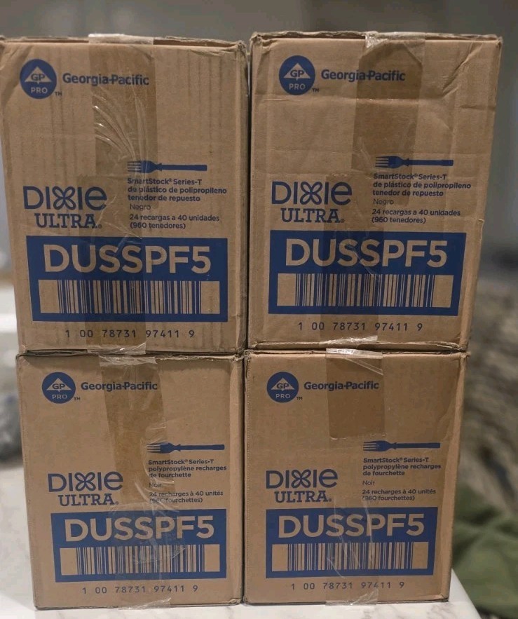 Dixie DUSSPF5 SmartStock Dispensing System Plastic Fork - Black (960/Carton)