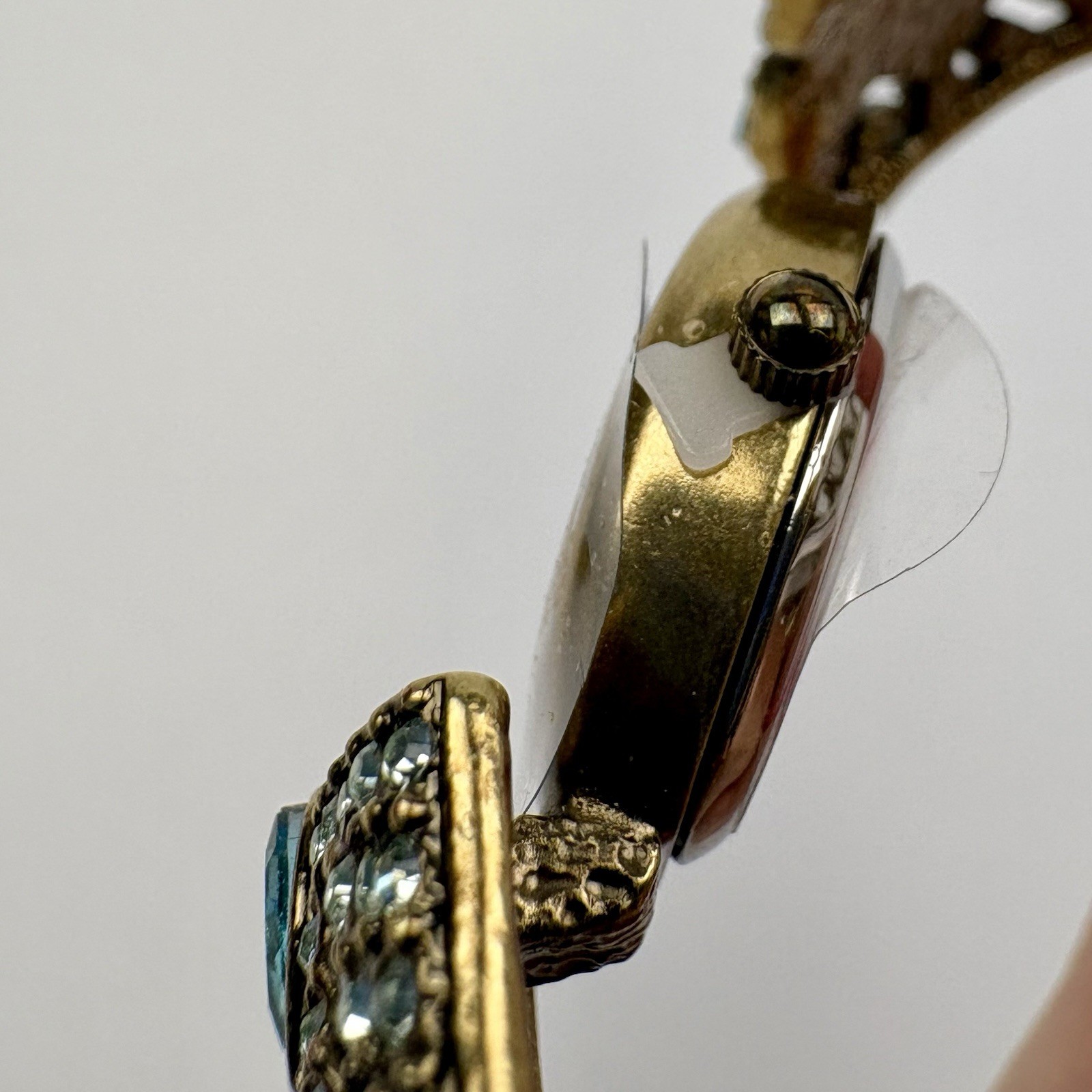 Vintage Heidi Daus Hidden Watch Swarovski Hinged Bangle Bracelet B10258