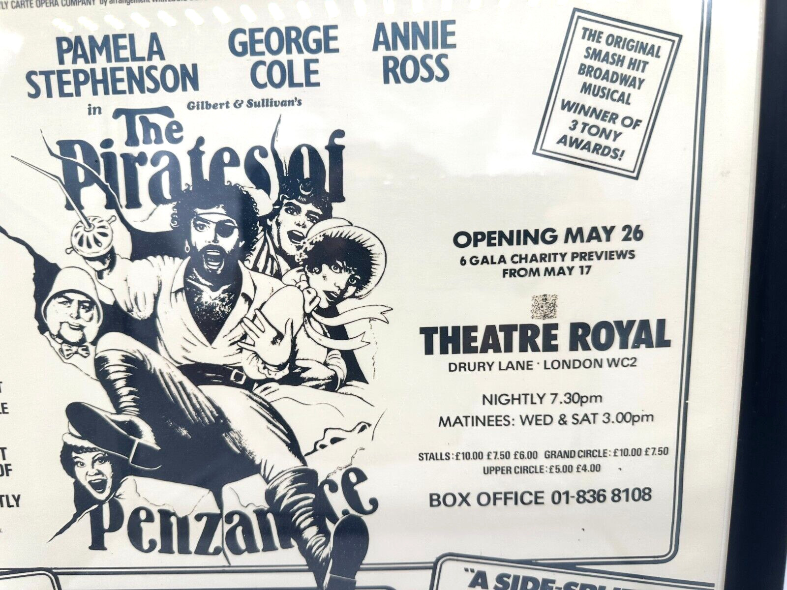 Rare VTG London Theatre Play Advertising Poster ~ 5 Plays 1982 ~ 22'' x 15''