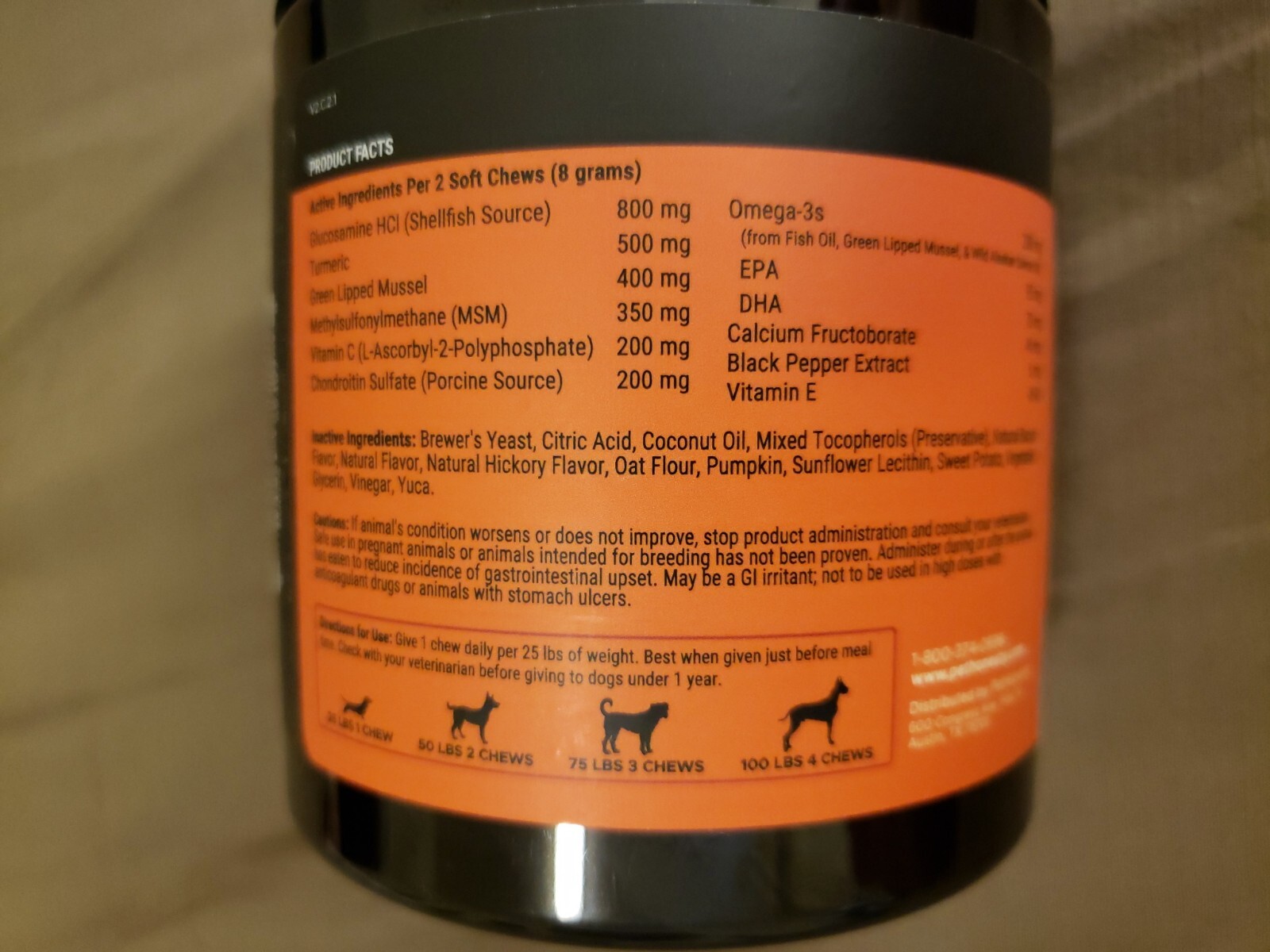 Pet Honesty Hip + Joint Health 30 Soft Chews Chicken Flv. Ex. 2024/25 MAX STRTH