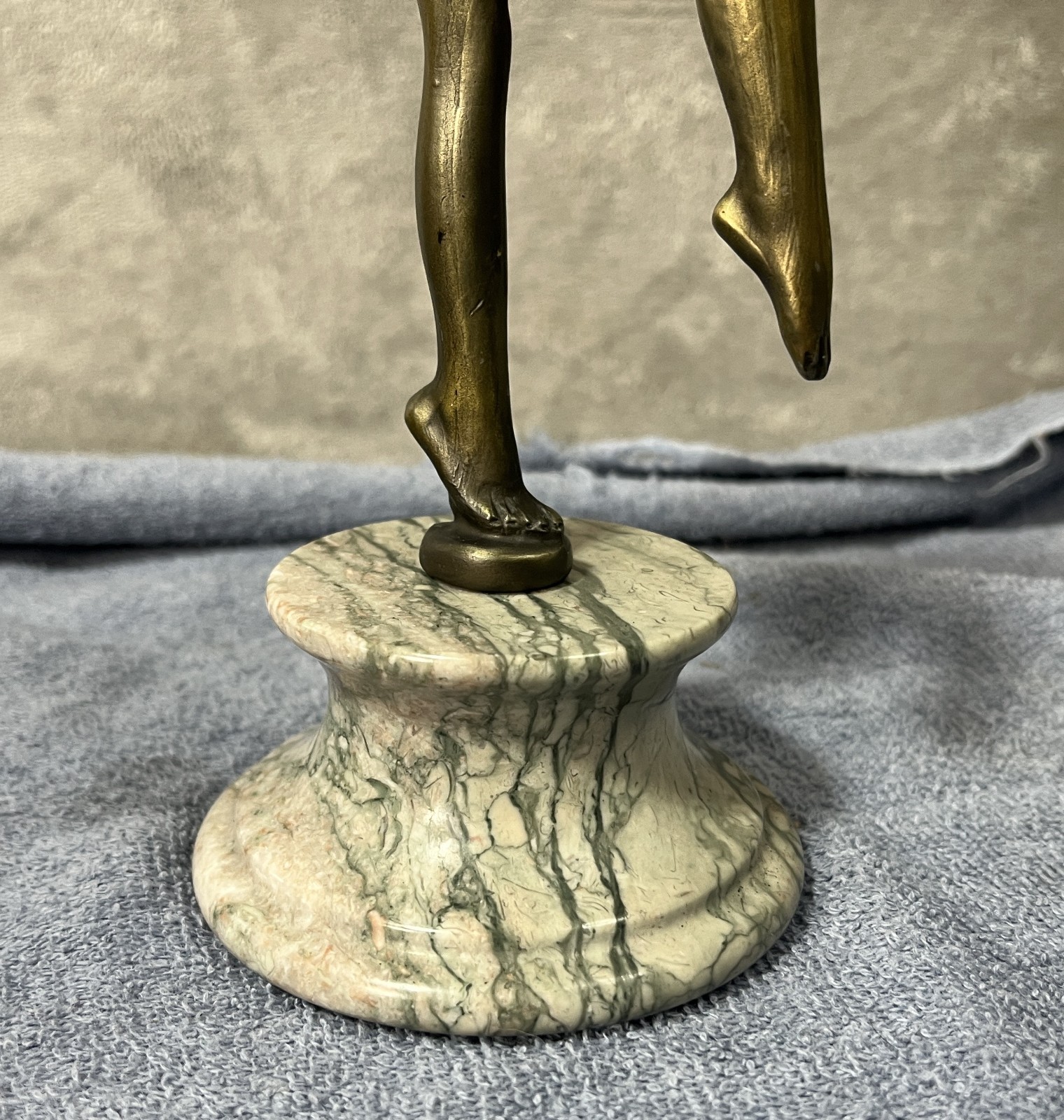 Art Deco Bronze Sculpture Statue Figurine - Hoop Girl Dancer - Marble Base