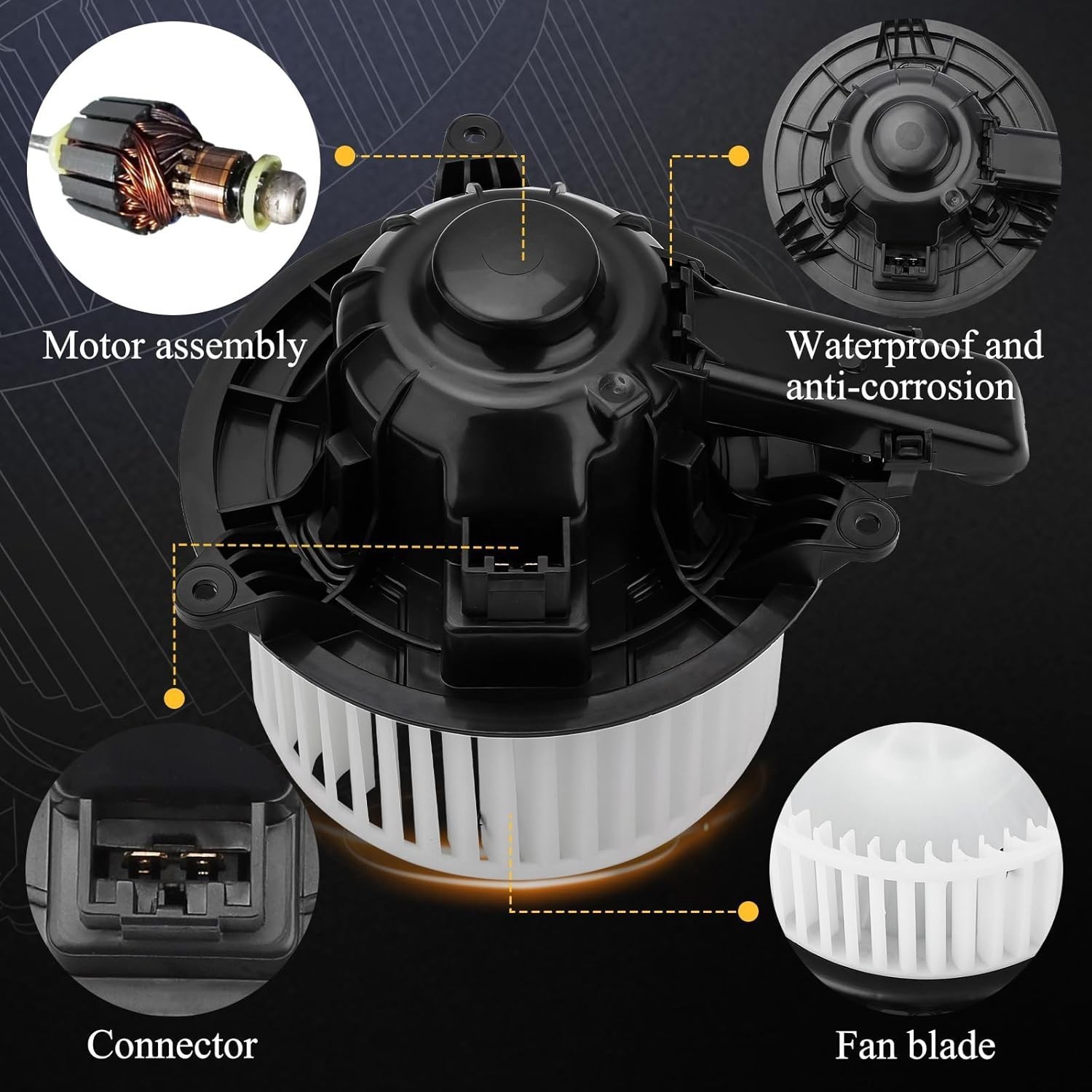 PM9364 Heater Motor Blower Fan For Ford F-150 2009 2010 2011 2012 2013 2014