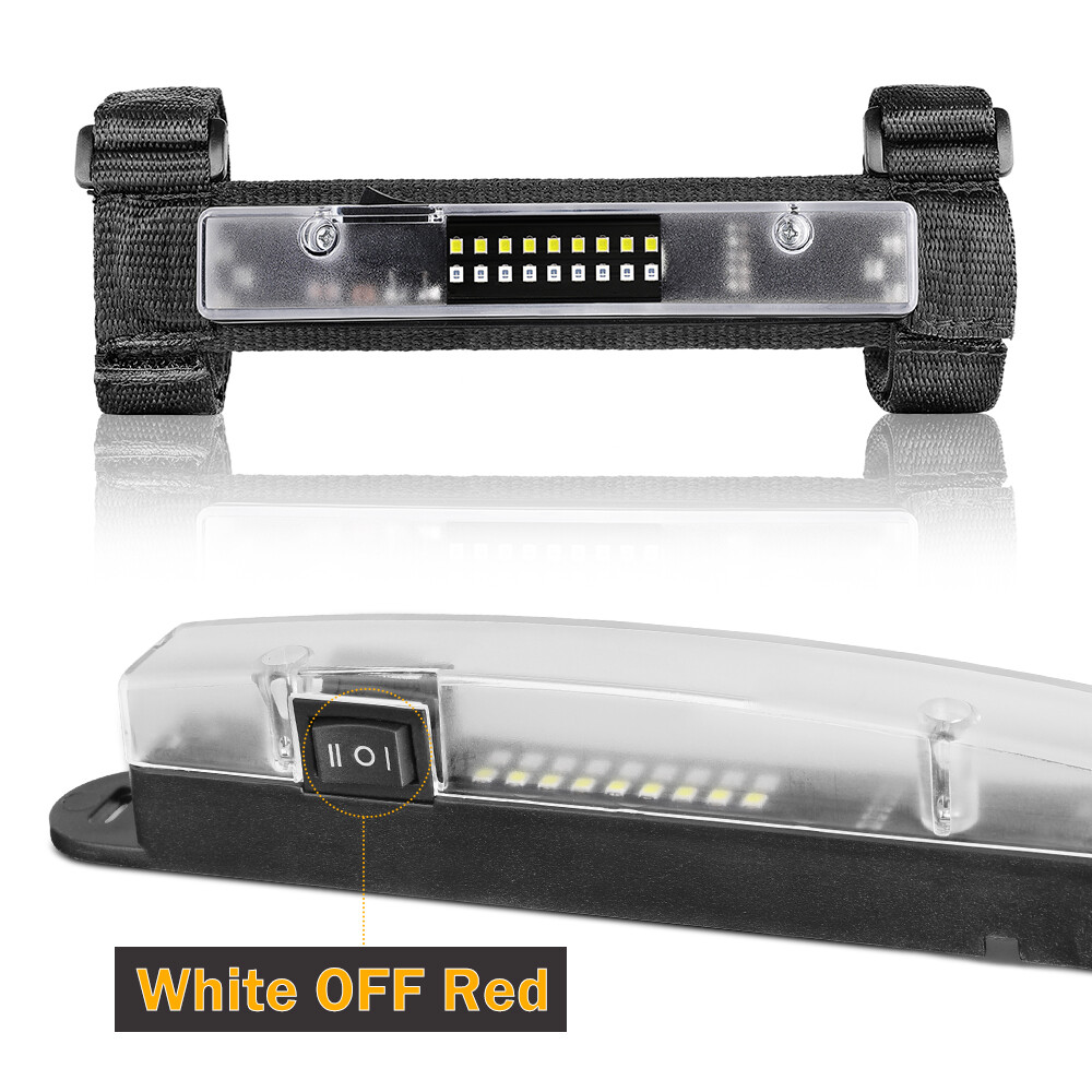 UTV LED Interior Dome Light Roll Bar Cage Mount Universal Polaris RZR Red&White