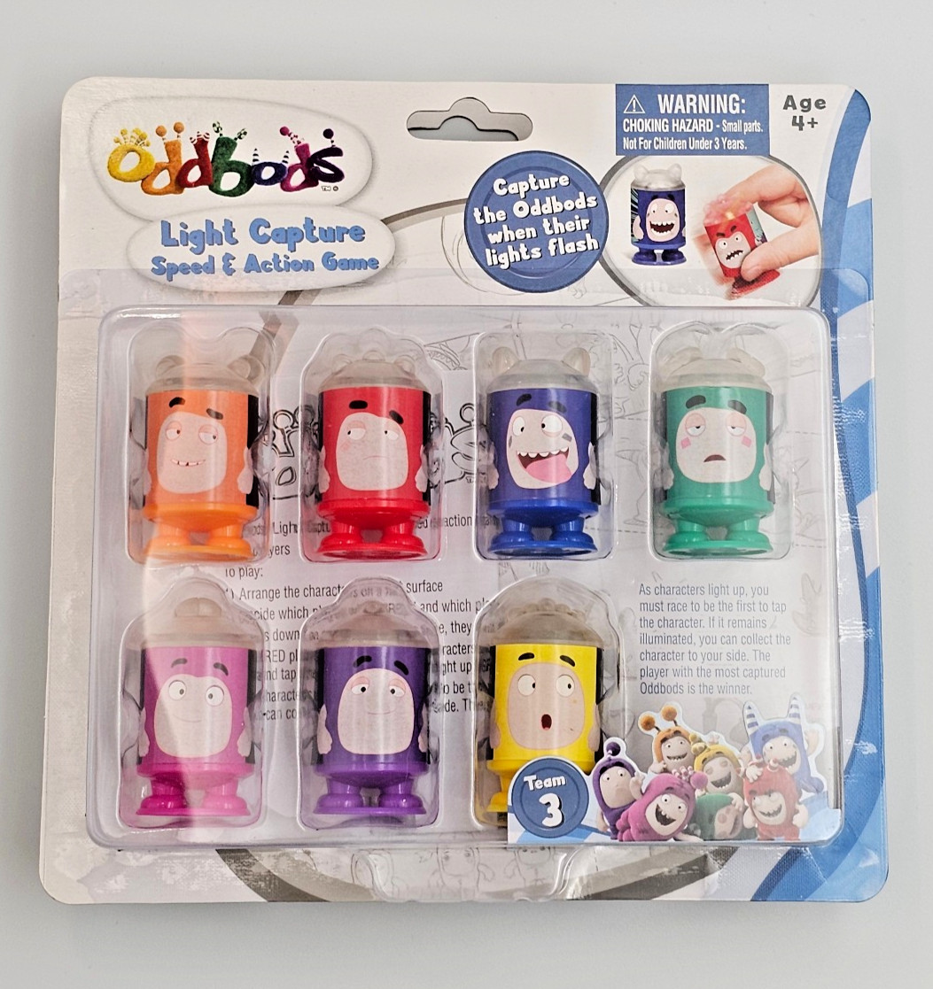 Oddbods Light Capture Speed & Action Game ALL 4 TEAMS! Rare Complete Set NEW