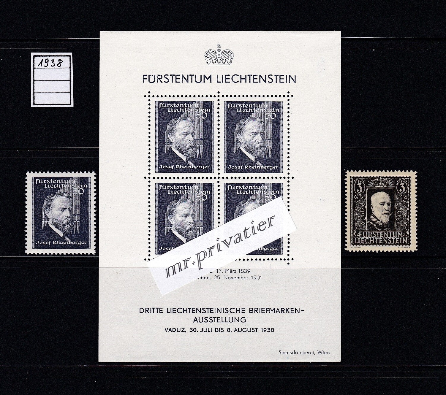 LIECHTENSTEIN 1938 - Complete Year.  MNH.  €126