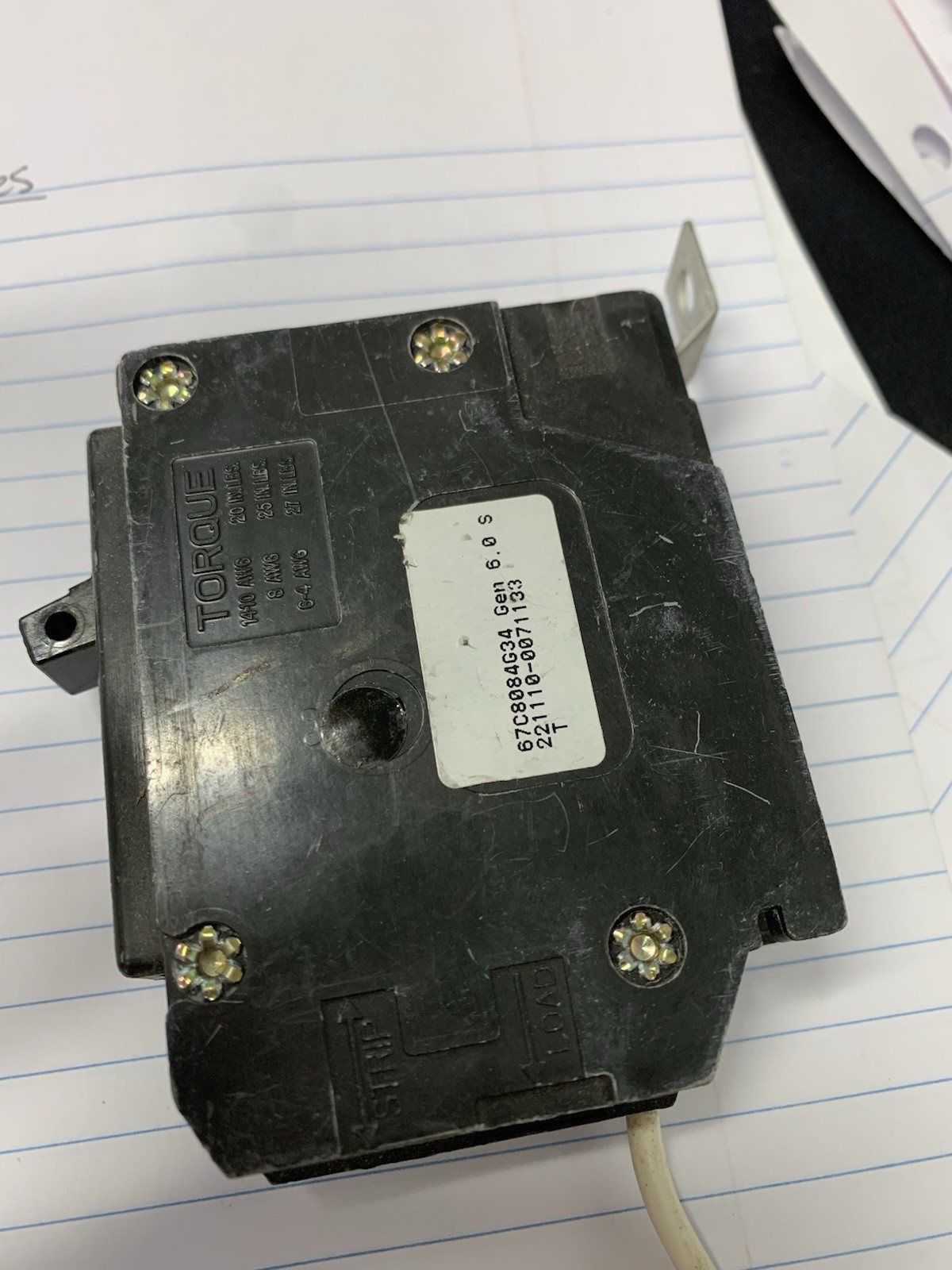 Eaton QB1020GF 1-Pole 20A GFCI Circuit Breaker Bolt-On