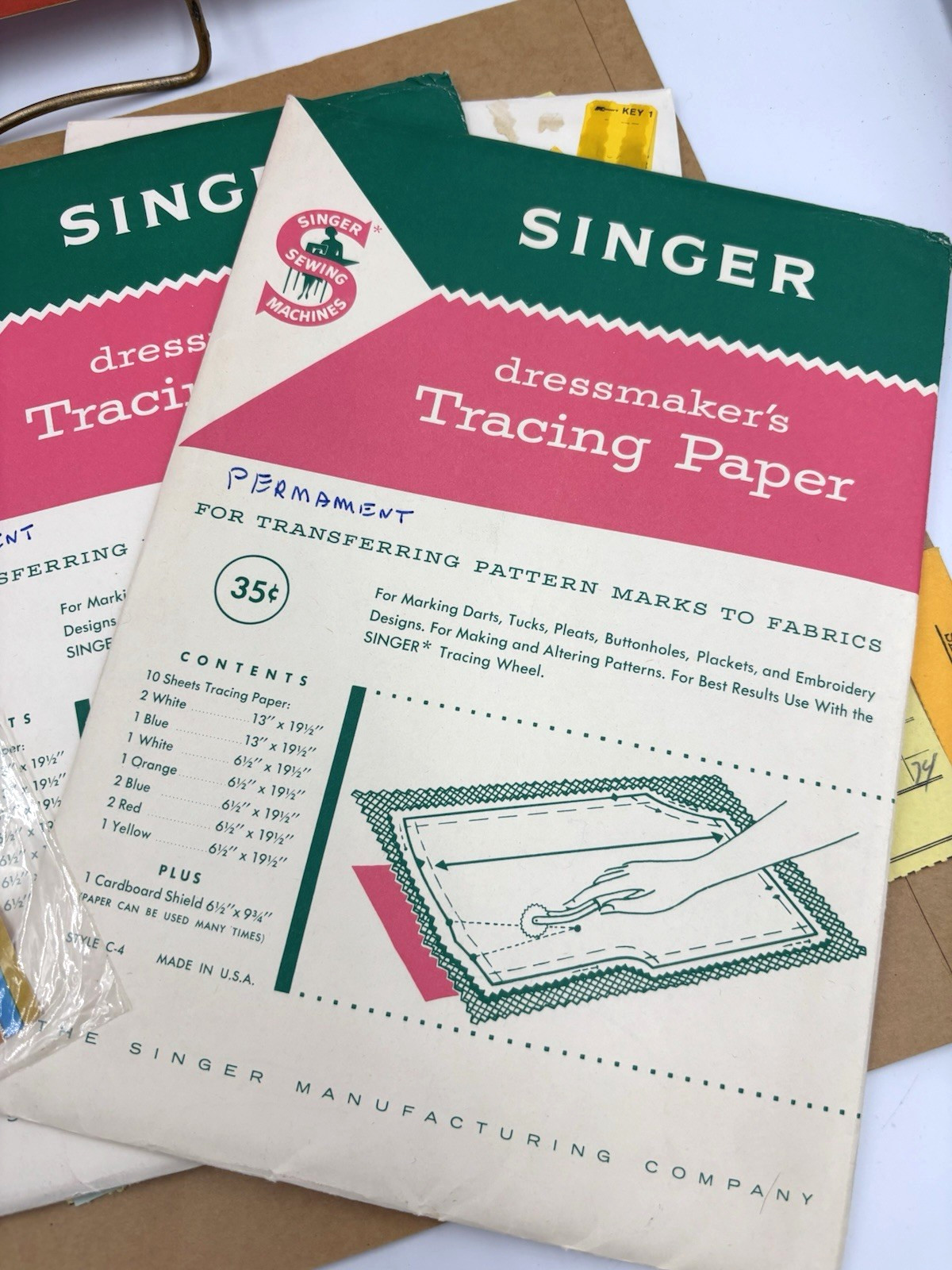 MCM 1950's Singer Sewing Book Student Manuals And Dressmaker Tracing Paper Lot