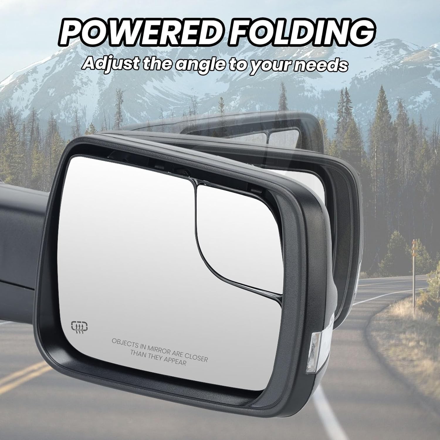 Heated Mirror w/Power Fold Signal Light Right For 2019-2024 Ram 1500 68276500AH