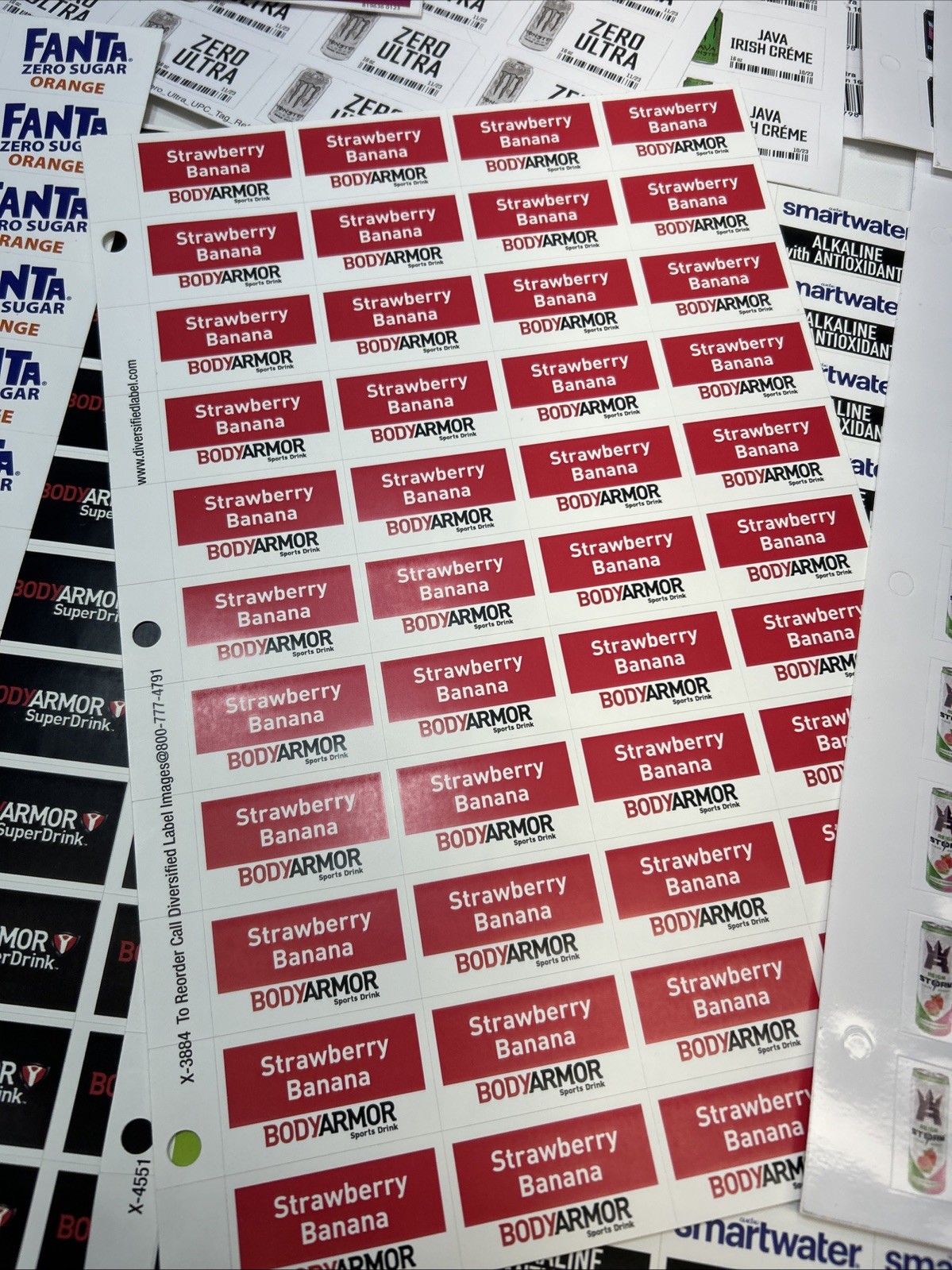 Coca-Cola Co. Drink Products Sticker / Shelf Tags 1”x 1-5/8” (16 Sheets)