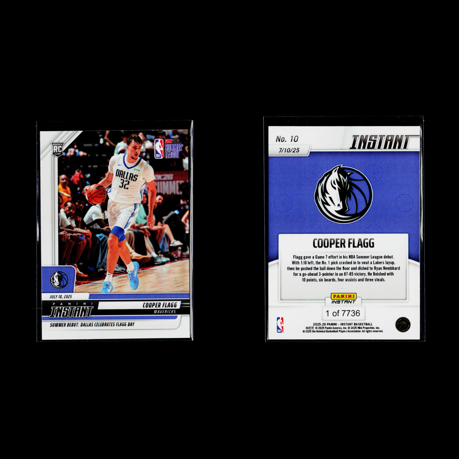 4x) 2025 Panini Instant NBA Draft RPS First Look ALL ROOKIE LOT #'d Cooper Flagg