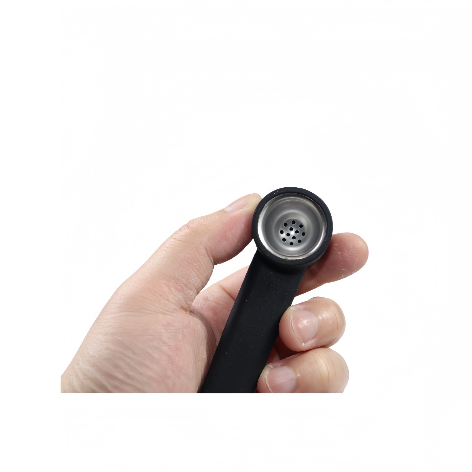 ( Pack of 10 )Silicone Smoking Hand Pipe with Metal Bowl &Cap Lid Pocket Pipe