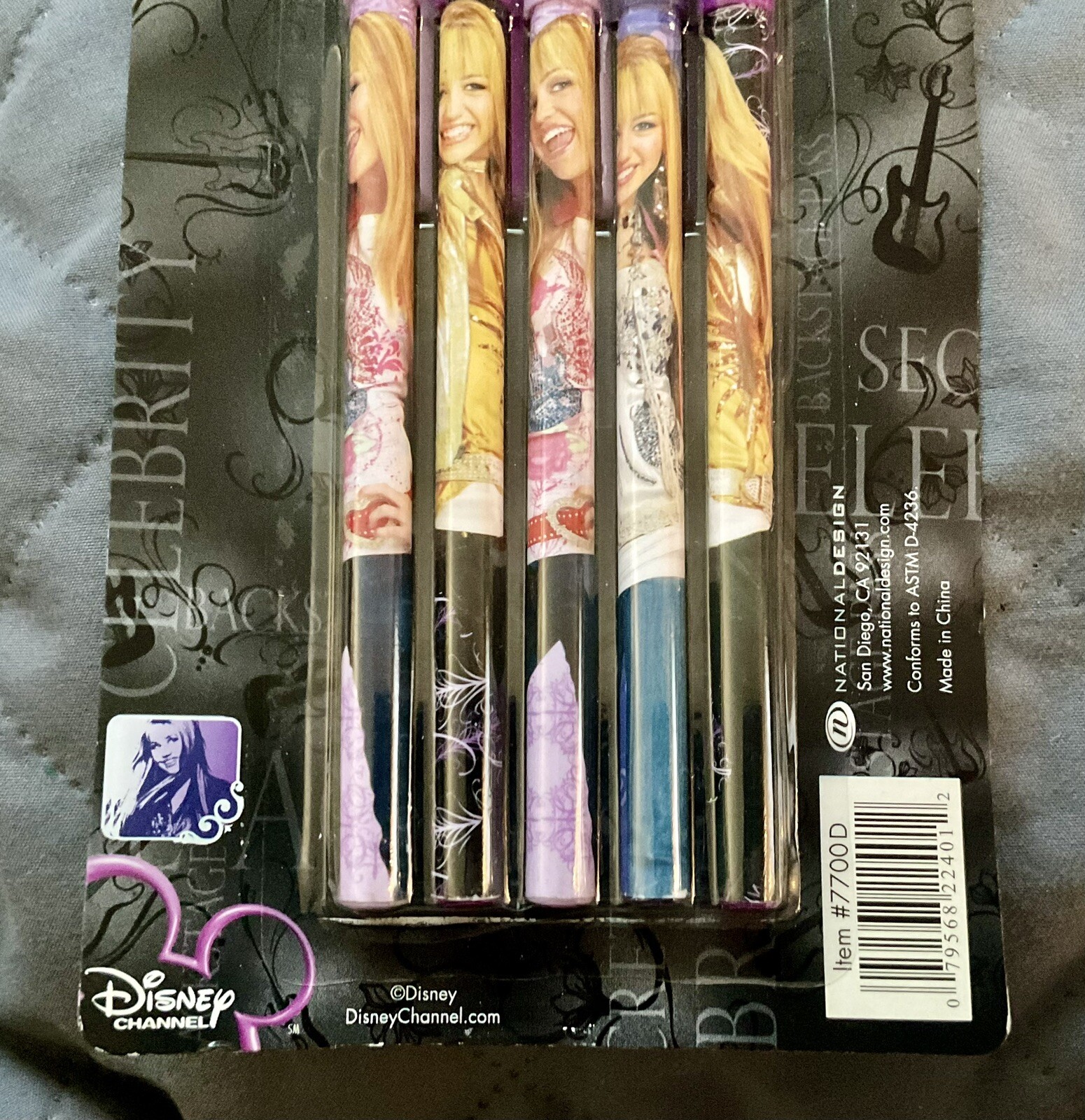 Disney’s HANNAH MONTANA 5 Pack Stick Pens NATIONAL DESIGN #7700D l👀k