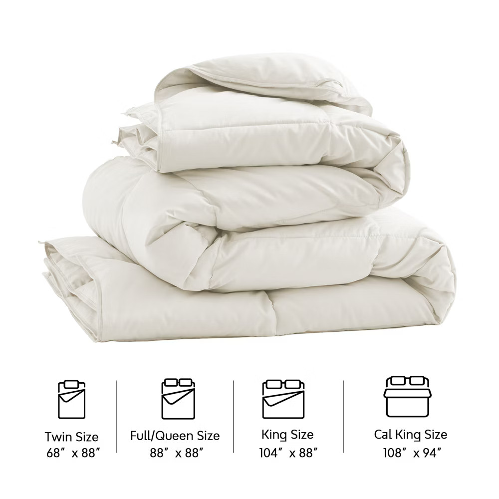 Peace Nest Medium Weight White Goose Down Comforter - Ultra Soft Noiseless