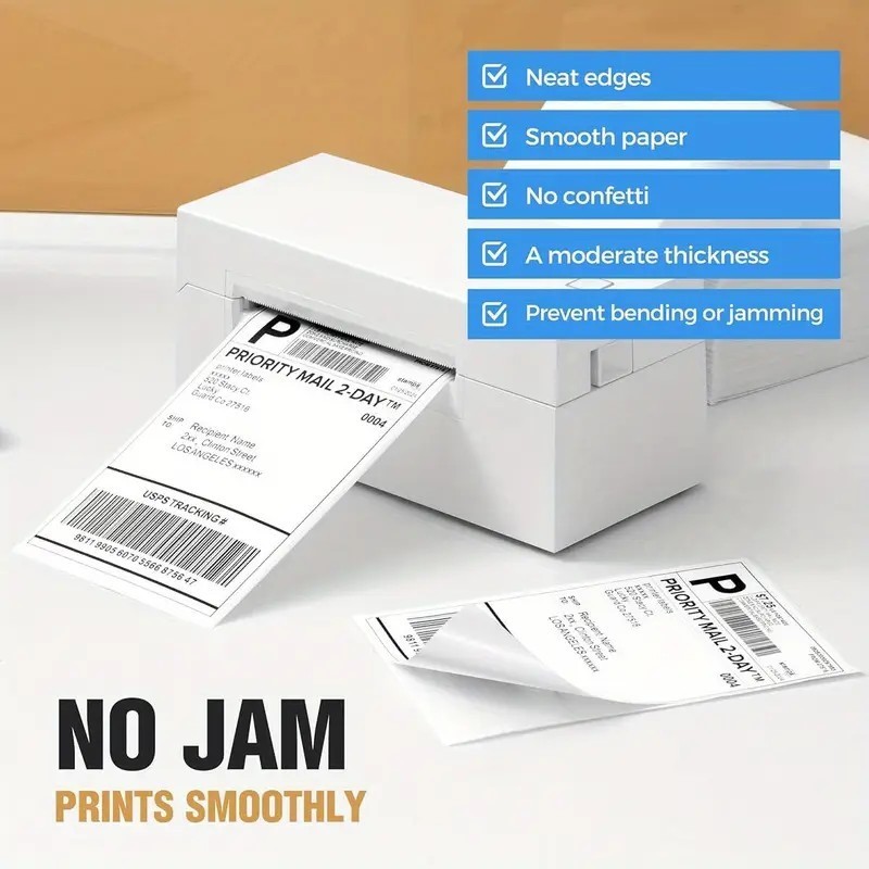 500 4"x6" Fanfold Direct Thermal Shipping Labels for Zebra and Rollo Printers US