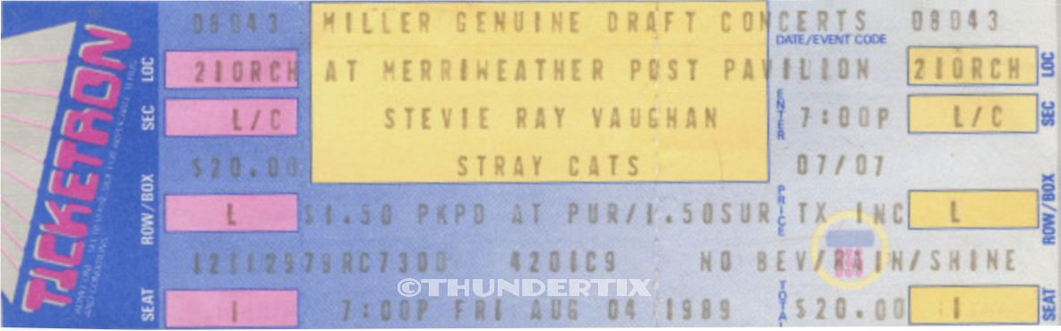 7 1986-89 STEVIE RAY VAUGHAN FULL UNUSED CONCERT TICKETS scrapbooking reprint