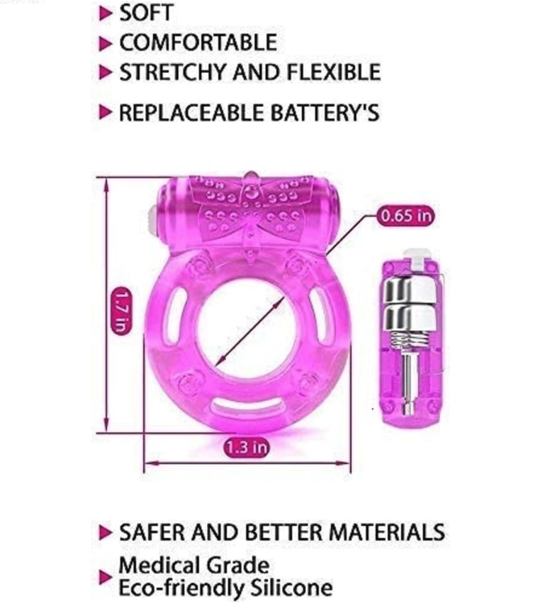 Male Vibrating Cock Ring Waterproof Penis Vibrator Couple Sex-Toy Clit Orgasm