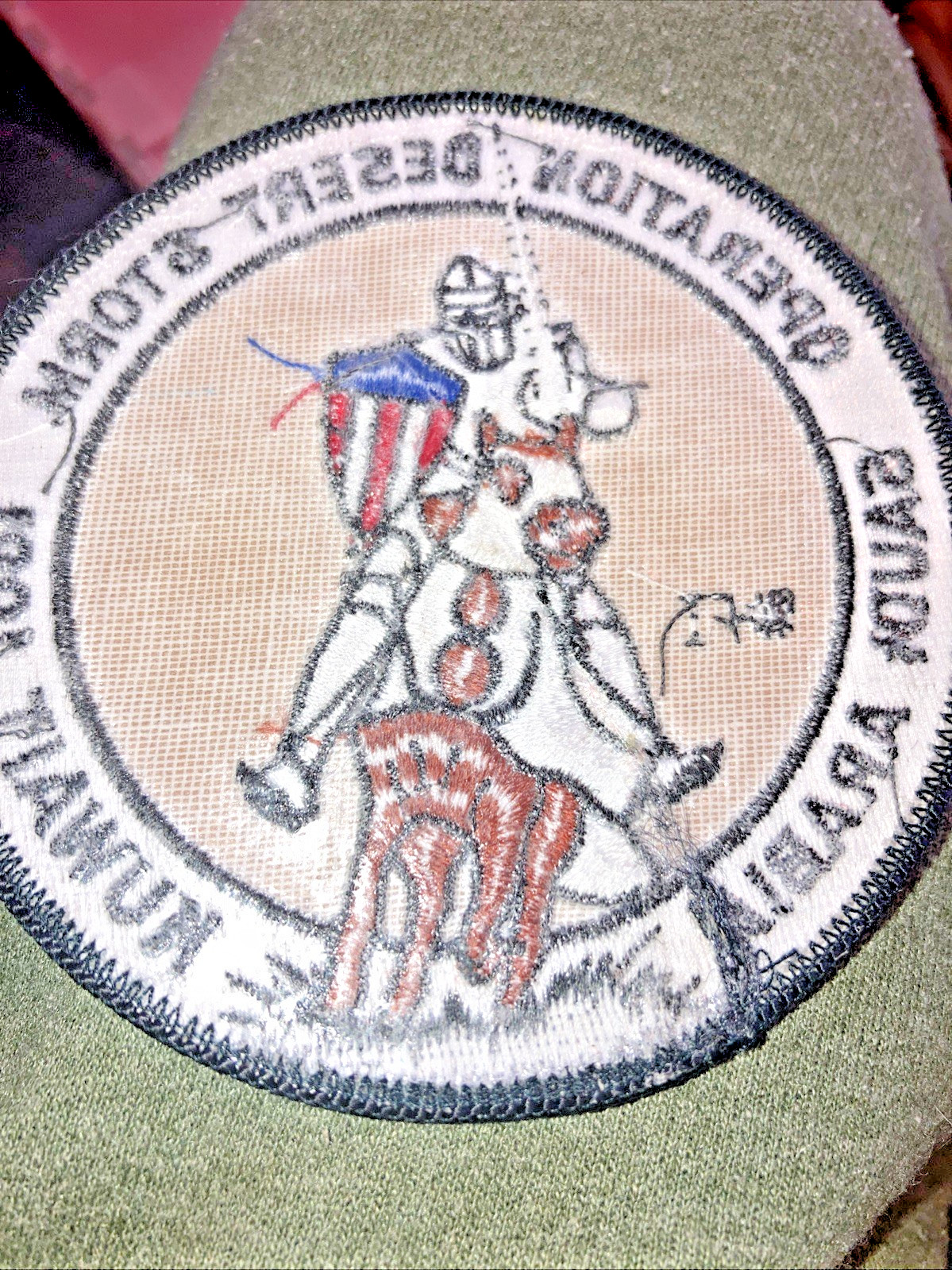 SCARCE, UNIQUE DESERT STORM PATCH usmc army usaf usn uscg usms knight horse