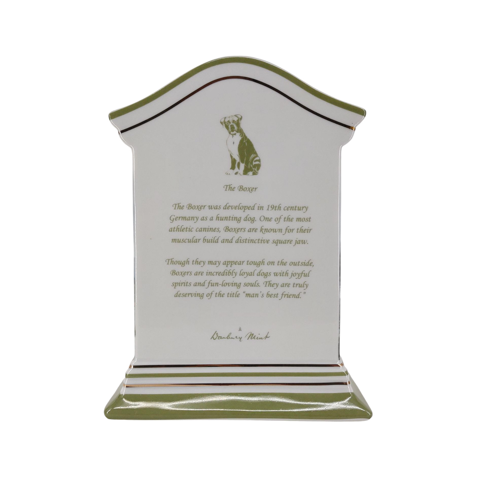 Rare Vintage Danbury Mint The Boxer Porcelain Desk Clock / Works