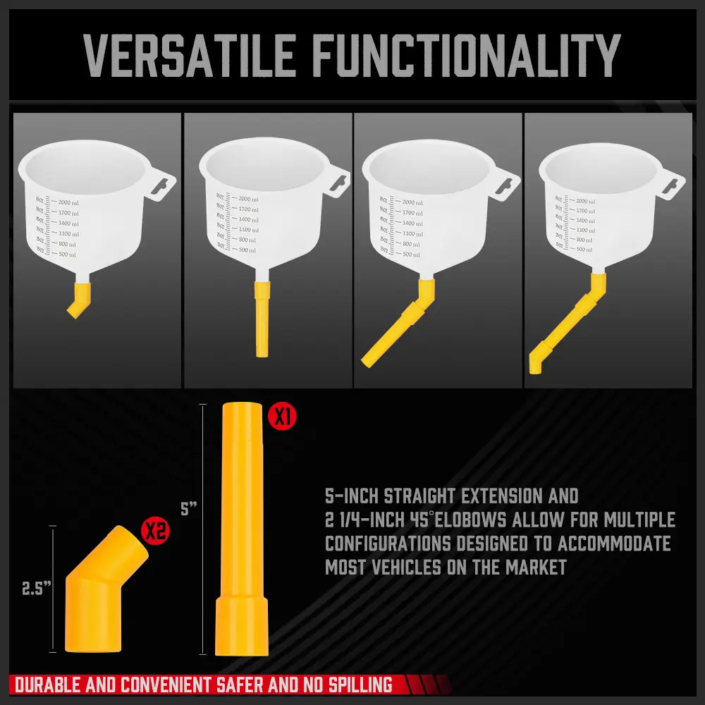 19-Spill Proof Radiator Coolant Filling Funnel Kit Car Auto Fluid Cooling System