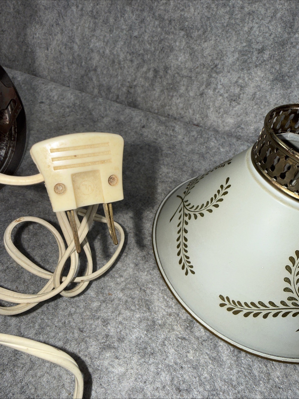 Vintage Tole Toleware Wall Sconce Hanging Metal Plug In Shade Works