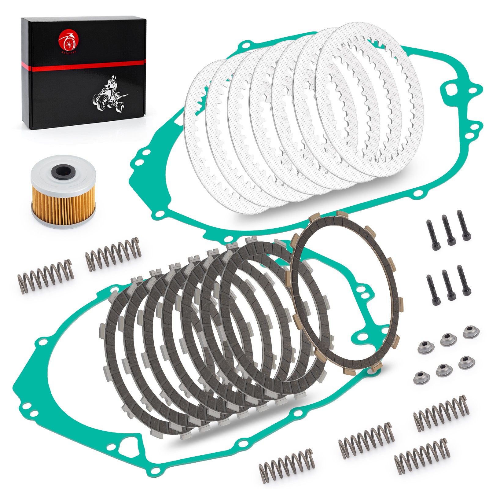 Clutch Plates Springs & Gasket & Oil Filter for Polaris Outlaw 500 Predator 500