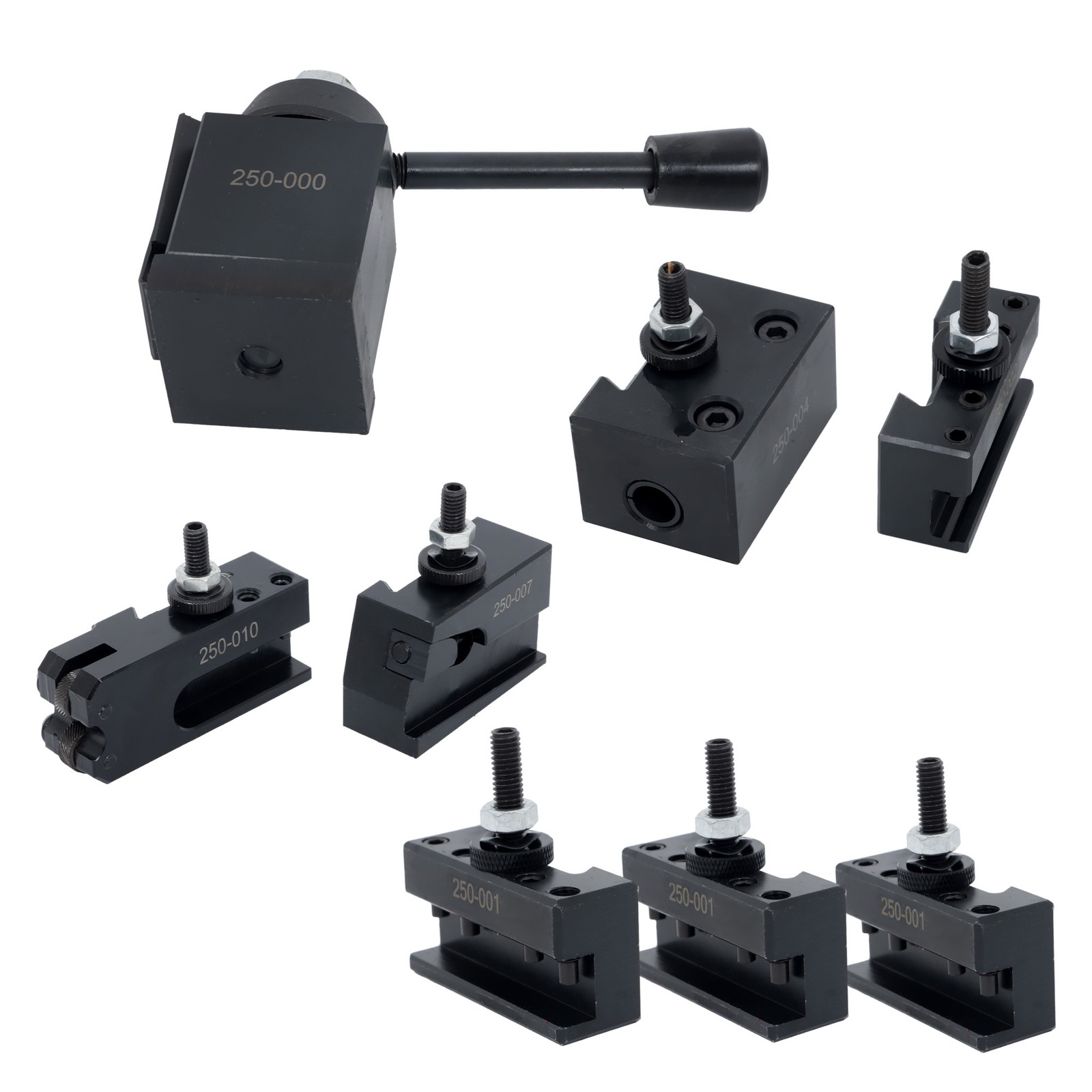 OXA 250-000 Quick Change Tool Post Holder Set Mini Lathe Up to 8" 8Pcs