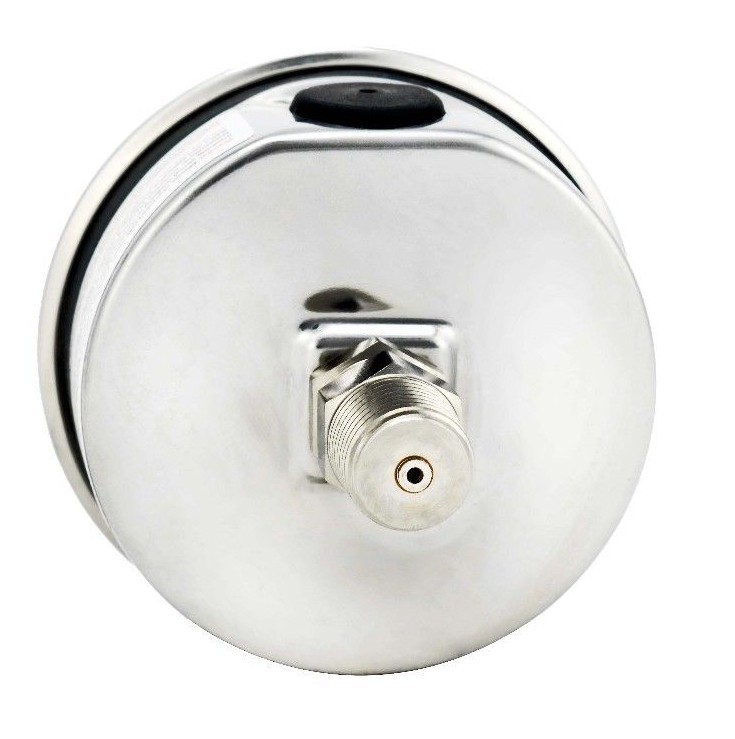 2.5" LIQUID FILLED PRESSURE GAUGE 0 - 100 PSI, STAINLESS STEEL CASE BACK MOUNT